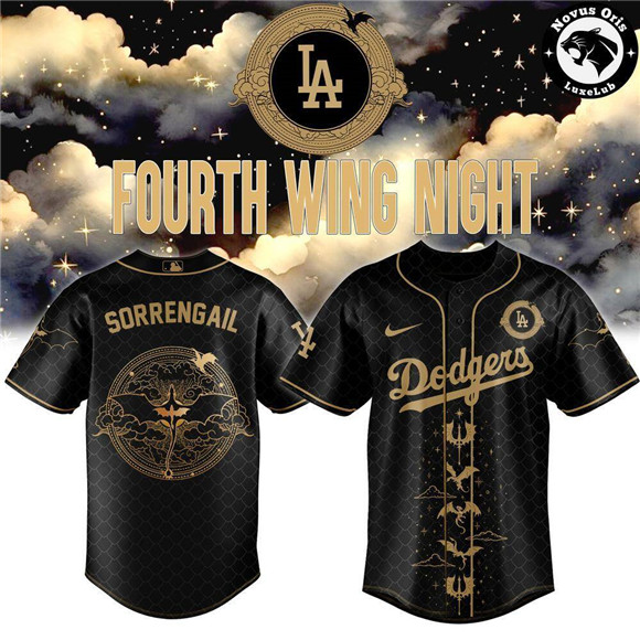 Men's Los Angeles Dodgers x Fourth Wing Night Sorrengail Limited Edition Baseball Jersey